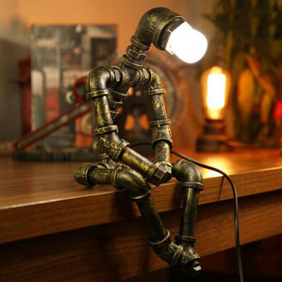 Industrial Pipe Table Lamp Water Pipe Lamp Light Robot Design